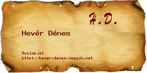 Hevér Dénes névjegykártya